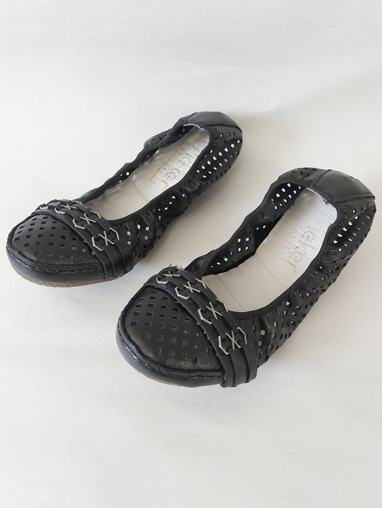 Rieker Shoes - Rieker Women Comfort Casual Stitching Perforated Ballet Flats Slip-on Size 38 EU
